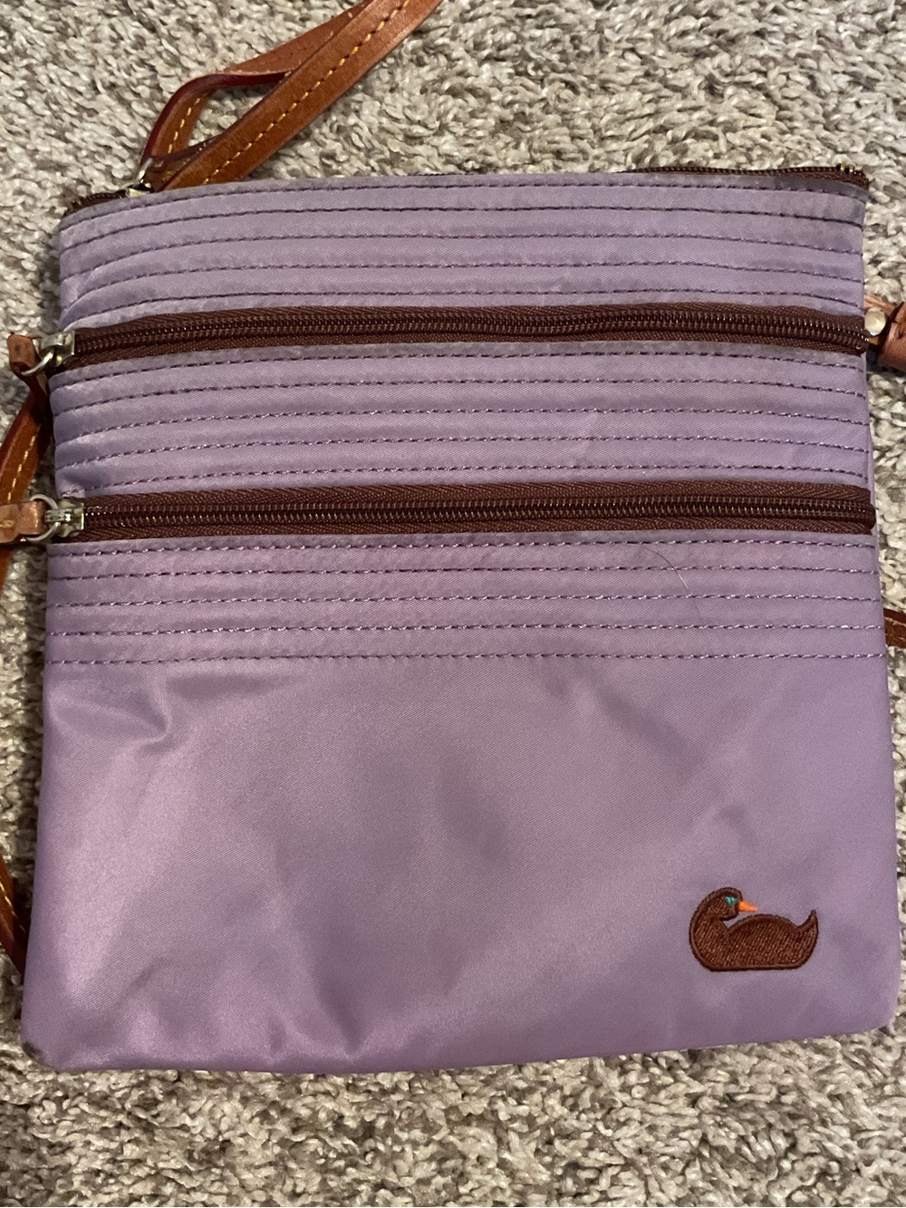 Dooney & Bourke Lavender Crossbody Pink Lining. Good Condition. Nonsmoking.